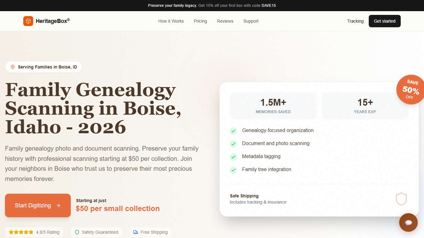 Family Genealogy Scanning in Boise, Idaho - 2026 HeritageBox